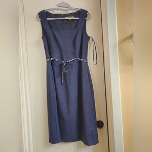 Alex Marie Blue Midi Dress with Chain Detail